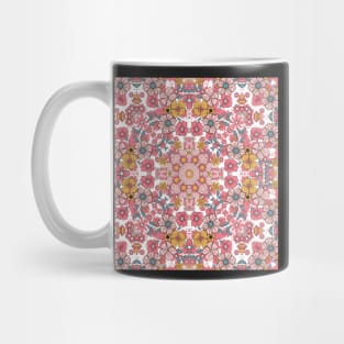 Flower and Hearts valentines and spring Kaleidoscope pattern (Seamless) 2 Mug